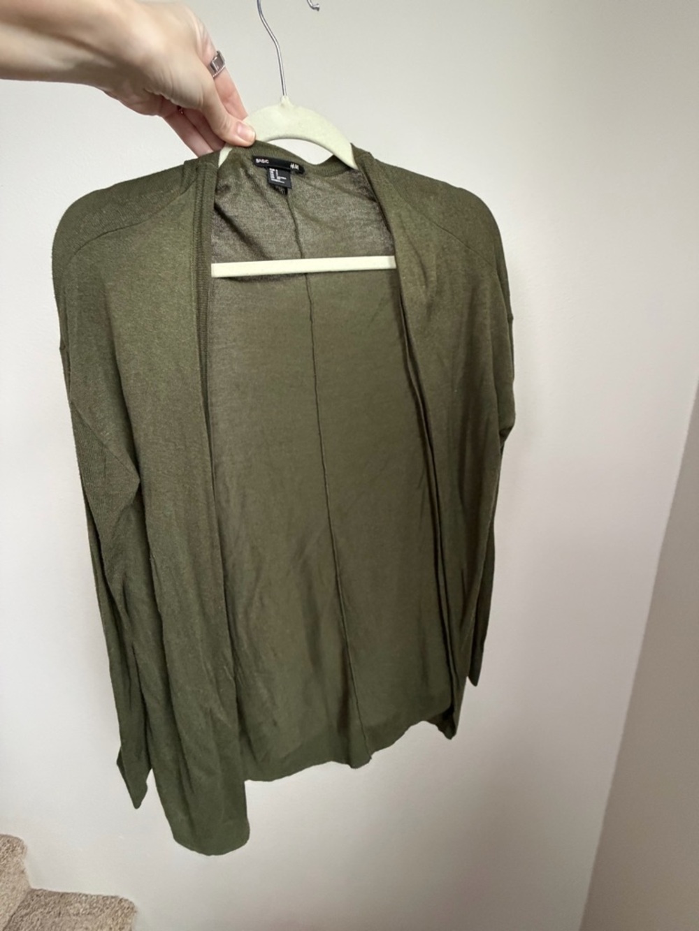H&M Olive Green Women’s Open-Front Cardigan